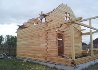 Фото процесса строительства бань с мансардой в Севастополе