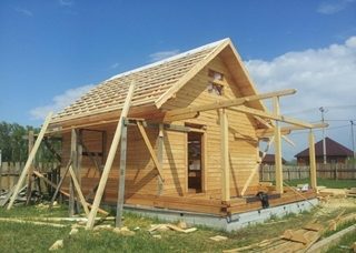 Фото процесса строительства бань с мансардой в Севастополе